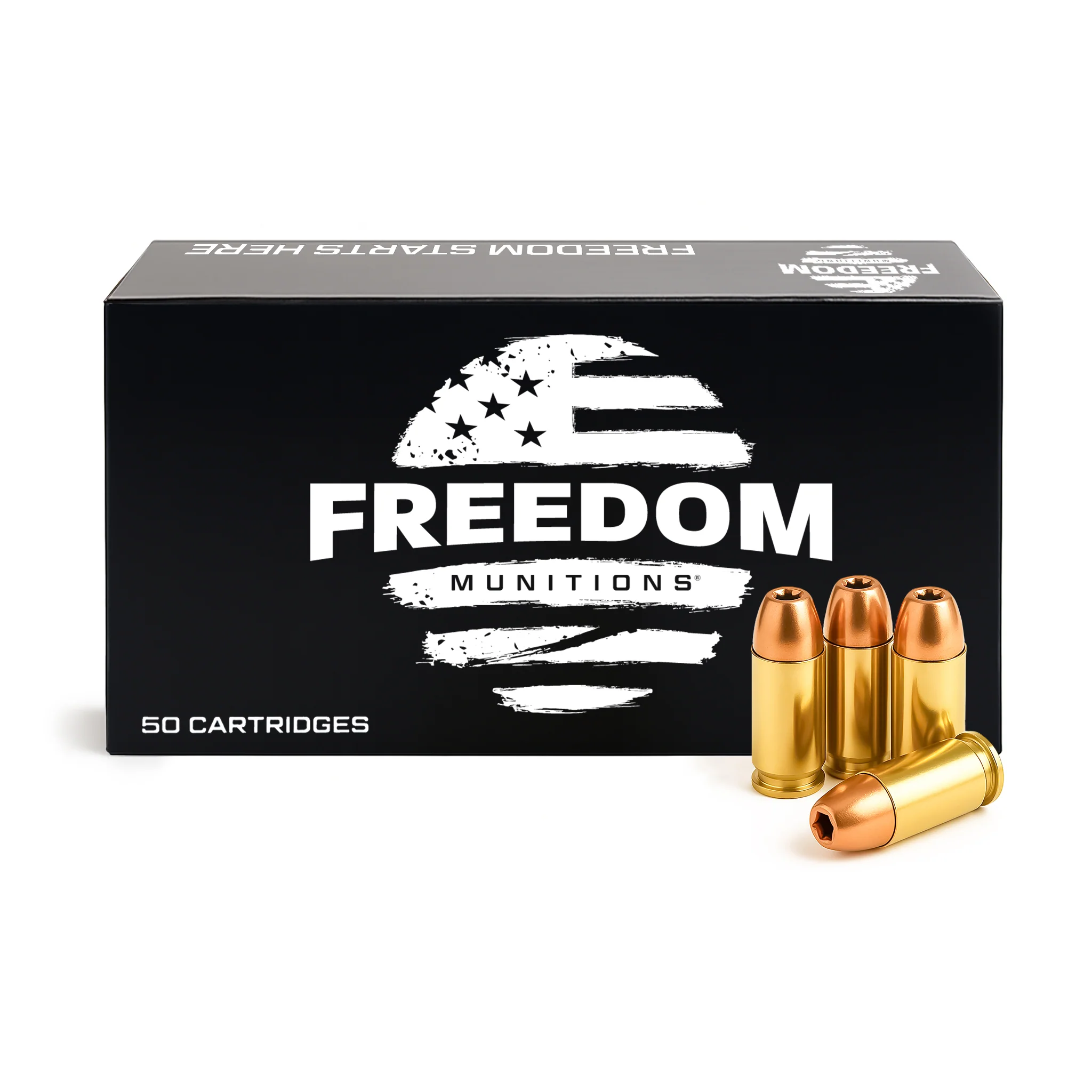 Freedom Munitions 9mm Luger Ammo- 135 Gr Hollow Point (HP), 50 rounds, New